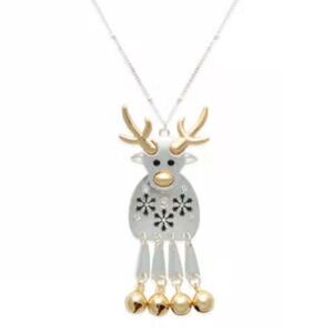 NWT ⚜️♥️⚜️ True to For Adorable Reindeer Necklace with Jingle Bells